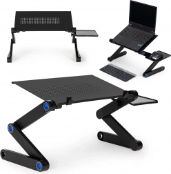 Zložljivo nastavljivo aluminijasto stojalo za prenosnik z držalom za miško