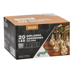 Solarna vrtna girlanda 20 LED toplo bela 5,8 m IP44