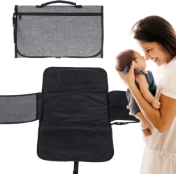 Potovalna previjalna podloga s prepogljivo torbo – siva