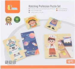 Viga leseno spominsko loto – poklici – 24 kosov, 8 poklicev