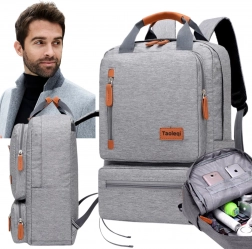 Študentski šolski nahrbtnik svetlo siv