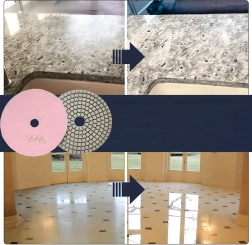 Set 10× diamantnih polirnih kolutov 80 mm, za suho in mokro uporabo, ježek, zrnatost 3000