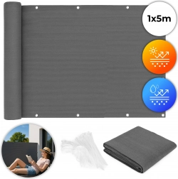 Zavesa za balkon 100x500 cm s montažno opremo siva MultiGarden