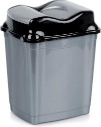 Plastični koš za odpadke z nihajnim pokrovom 9 l, siv