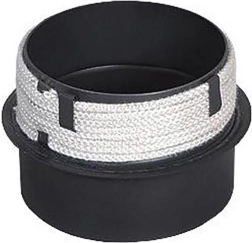 Prehod v dimnik 180/180 mm z tesnilno vrvico, dolžina 160 mm, debelina 1,5 mm, črn