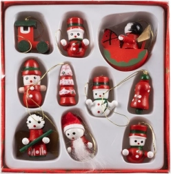 Leseni Božični Okraski Set 10 kos