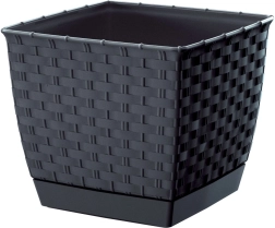 Antracitni cvetlični lonček Ratolla Square 22 cm