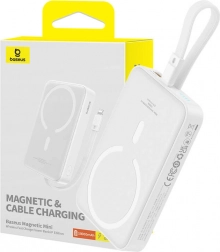 Magnetna powerbanka BASEUS Magnetic Mini 10000 mAh z MagSafe in hitrim polnjenjem 20 W (bela)
