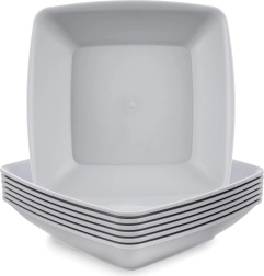 Sandy globoki plastični krožniki 17,5 cm, 500 ml, sivi, 6 kos