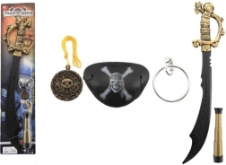 piratski komplet plastičen meč z dodatki 58 cm na kartonu