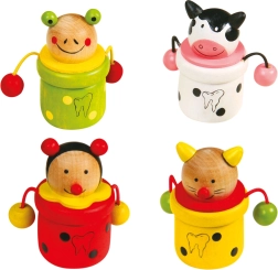 Lesene škatlice za zobe Živali 4 kosi