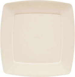 Shallow Plastic Plate Sandy, Cream, 23.5 × 23.5 cm