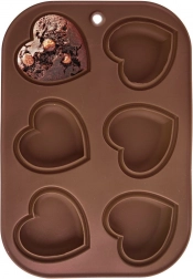 Silikonski pekač za muffine v obliki srca, 6 kosov – ORION