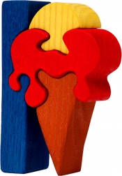 Fauna abeceda – črka I sladoled lesene vstavljanke