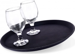 črn protizdrsen servirni pladenj 35 cm