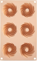 Silicone mold for muffins and mini bundt cakes with center tube, beige 28 × 17 × 3 cm