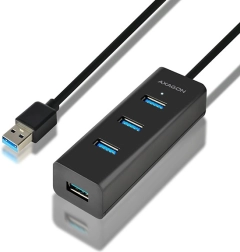 AXAGON HUE-S2BL 4-portni USB 3.2 Gen 1 hub s polnjenjem in 1,2 m kablom