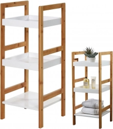 Bambusov kopalniški regal, 3-nadstropni, 30 × 30 × 72 cm