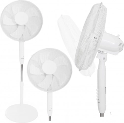 Stojni ventilator 45 W – 3 načini, 5 lopatic, bel