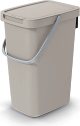 Koš za odpadke Systema Q Collect s pokrovom, 12 l, svetlo rjav