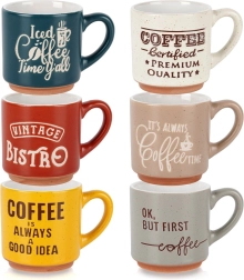 Keramične skodelice za espresso 110 ml, komplet 6 kosov