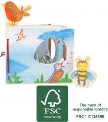 Lesena slikovna knjižica z čebelico SMALL FOOT