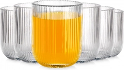 Kozarci 250 ml, rebrasto steklo, set 6 kosov Vilde