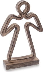 Lesena božična figurica angela iz mangovega lesa 29 cm