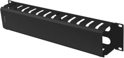 Organizator kablov 19 palcev 2U s pokrovom tip A črn