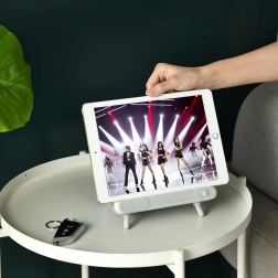 Škatla za papirnate robčke z držalom za telefon retro TV – Siva