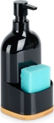 Dozator za detergent za pomivanje posode z držalom za gobico, črn, 500 ml