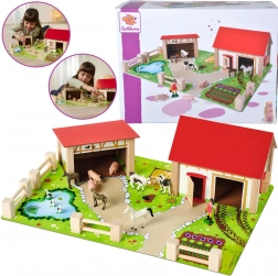 Eichhorn velika lesena kmetija s figuricami, 25 delov