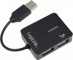 LogiLink USB hub 4‑portski USB 2.0 črn
