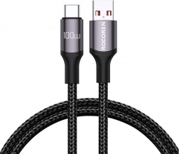 Hitri polnilni kabel Rocoren USB-A na USB-C Retro Series 2 m siv