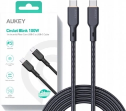 Kevlarni USB-C kabel AUKEY, 1 m, 5 A, 100 W PD