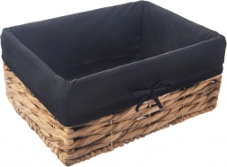 Naravna shranjevalna košara s tekstilnim vložkom 36,5 × 25 × 15,5 cm
