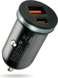 Avtopolnilnik everActive CC-30Q 35 W z USB-A QC 3.0 in USB‑C PD, črna