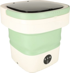 Zložljivi mini pralni stroj 12 l – prenosni potovalni pralni stroj zeleno‑bel
