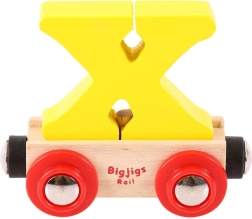 Leseni vagonček s črko X - Bigjigs Rail