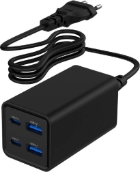 Univerzalni polnilec 65W GaN 2xUSB-A 2xUSB-C hitro polnjenje črna