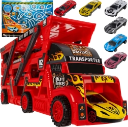 TIR truck with a launcher and 6 toy cars