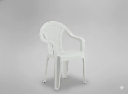 Vrtni stol z naslonjali za roke, bel 56 × 42 × 78 cm