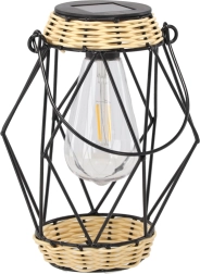 Sončna kovinska lanterna, 22 cm, črna, LED