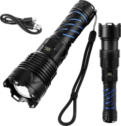 Taktična LED svetilka Trizand 1500 lm z akumulatorjem 5000 mAh, USB-C, zoom