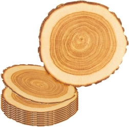 Set podstavkov 10 cm, 10 kosov – okolju prijazne kartonske podlage z lesnim dekorjem