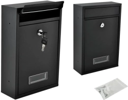 Poštni nabiralnik iz pocinkanega jekla – črn