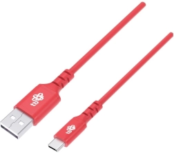 Silikonski kabel USB–USB‑C 1 m, rdeč, Quick Charge