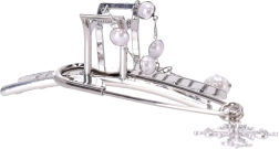 Dekorativna sponka za lase s srebrnimi biseri