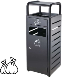 Koš za odpadke s pepelnikom – črn