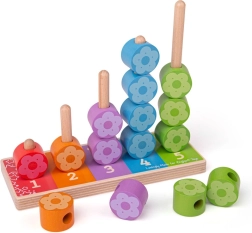 Lesene natikanke barvitih cvetlic BIGJIGS